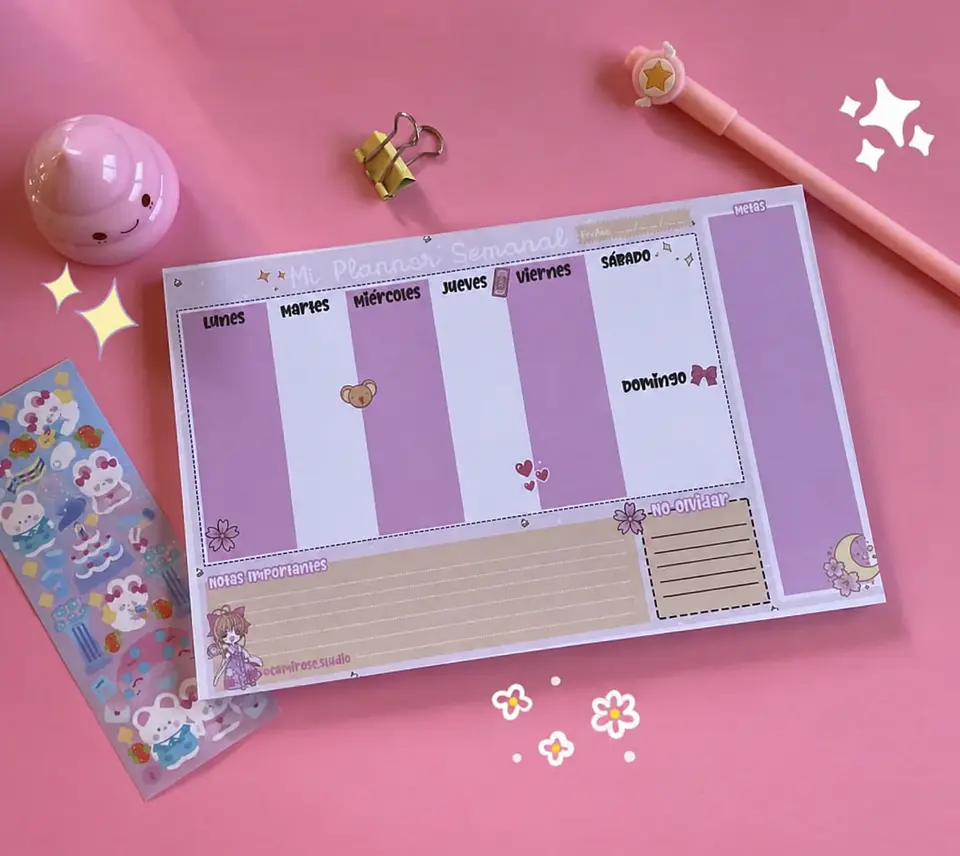 Planner Semanal Sakura Card Captor – 30 Hojas 1