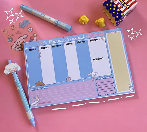 Planner Semanal Cinnamoroll – 30 Hojas