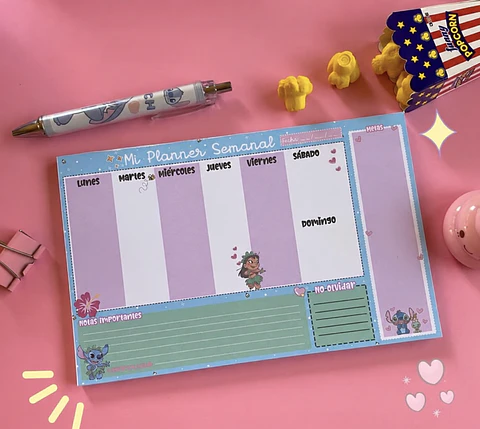 Planner Semanal Stitch – 30 Hojas