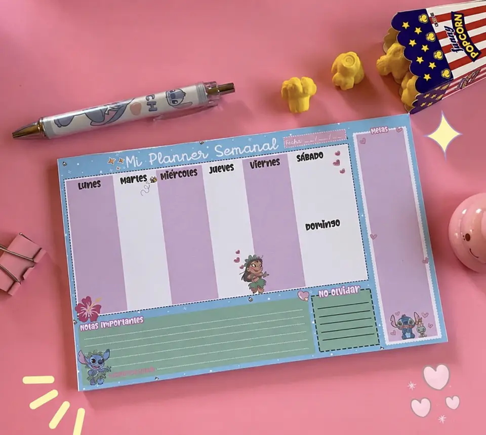 Planner Semanal Stitch – 30 Hojas 1