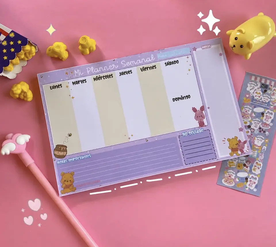 Planner Semanal Winnie the Pooh – 30 Hojas 1