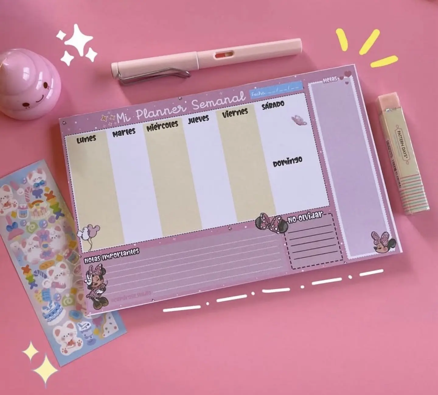 Planner Semanal Minnie Mouse – 30 Hojas  1