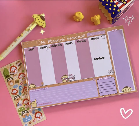 Planner Semanal Pompompurin – 30 Hojas