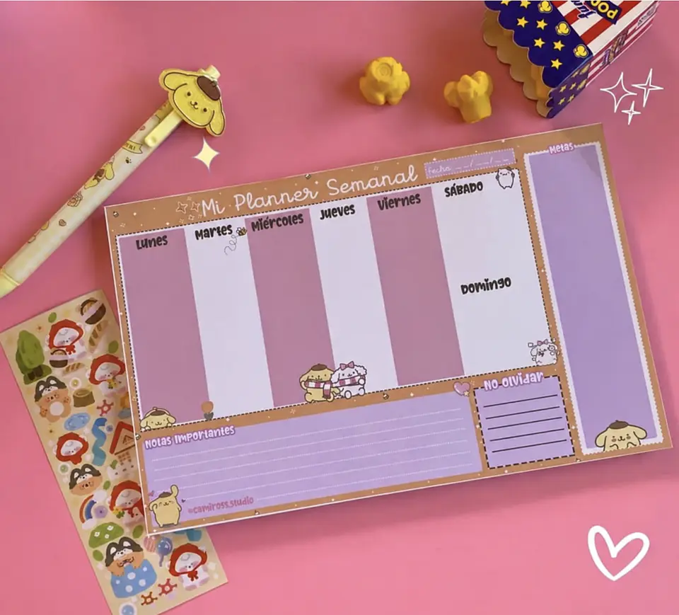 Planner Semanal Pompompurin – 30 Hojas 1