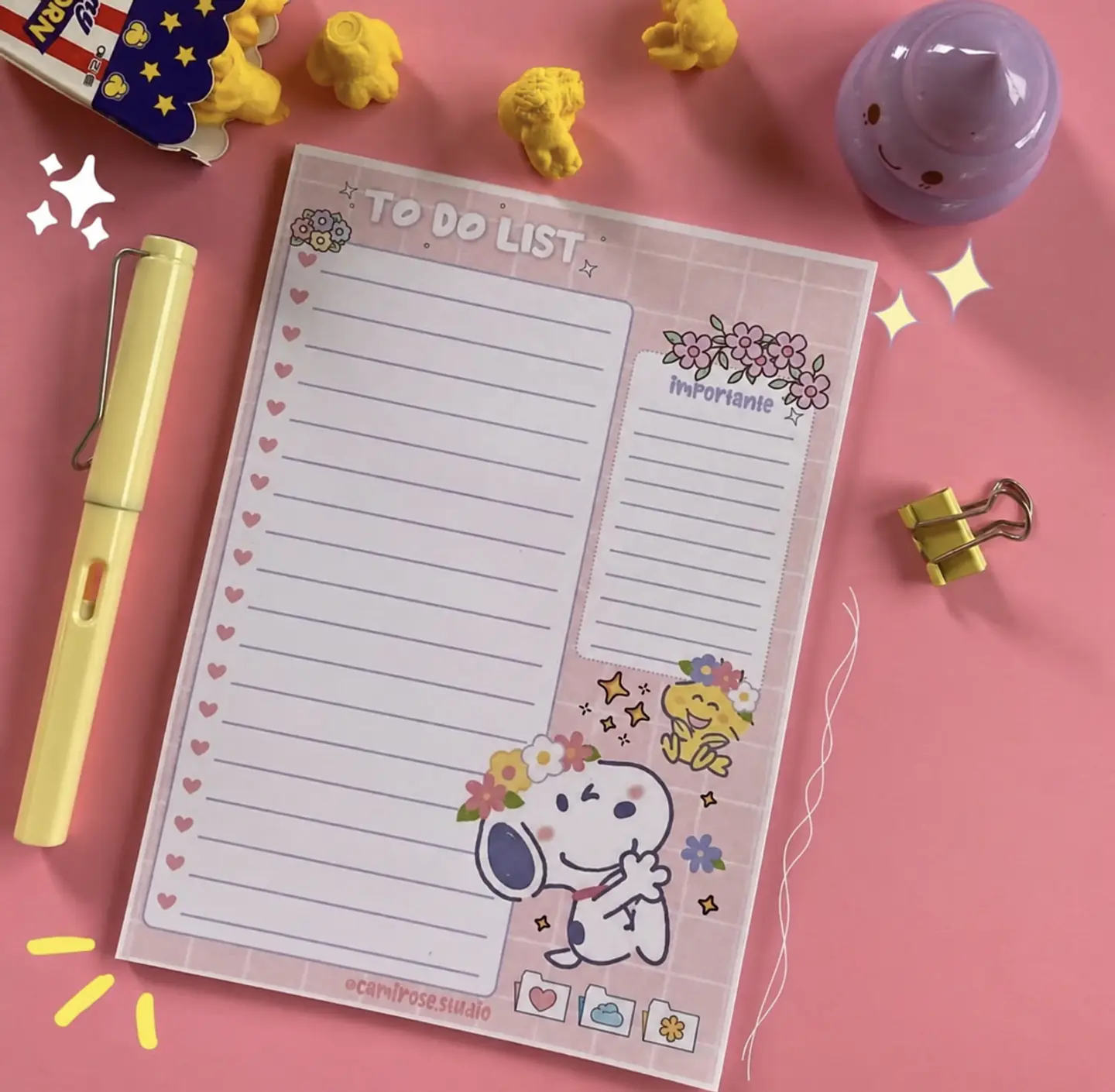 To Do List Snoopy Floral 1