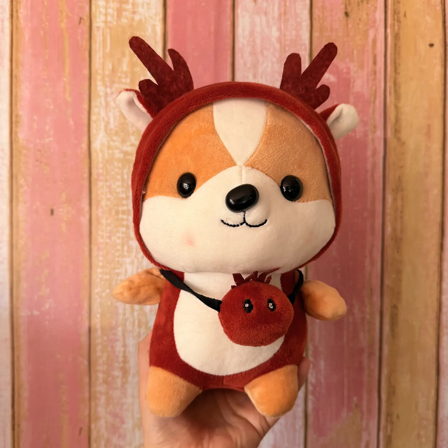  Peluche Perrito con Disfraz de Reno – 30 cm 1