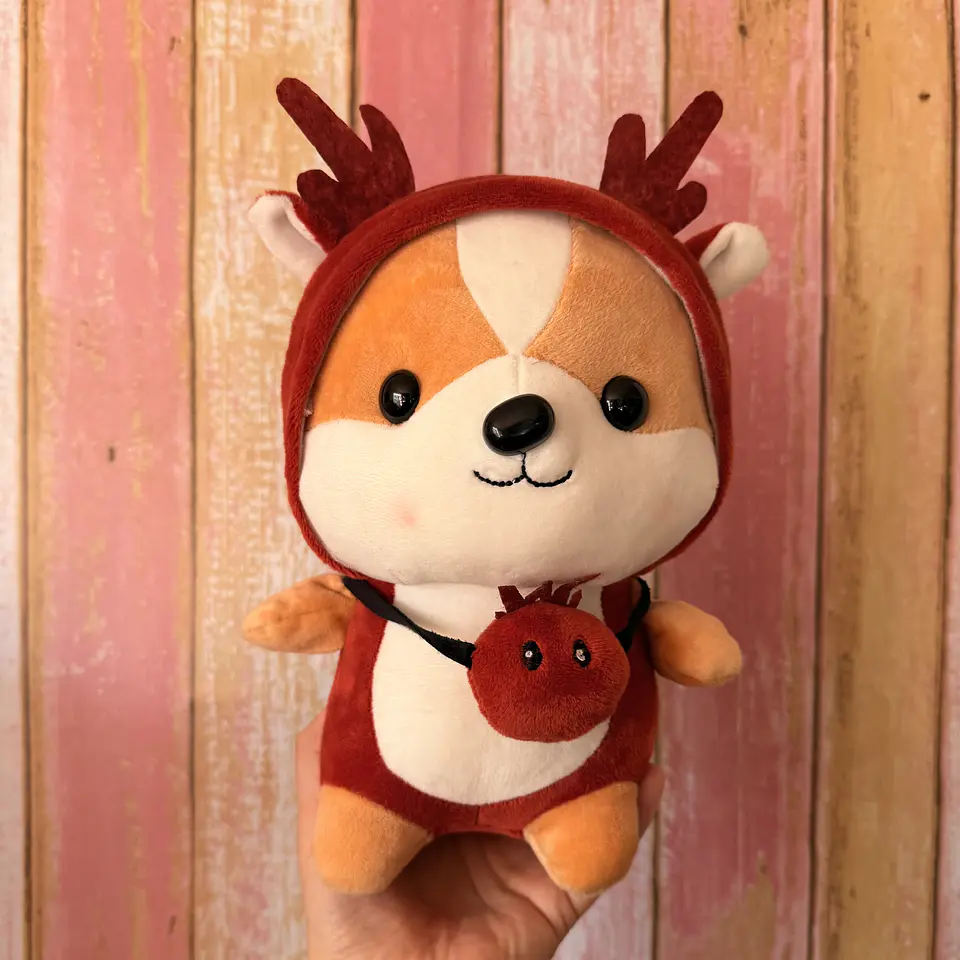  Peluche Perrito con Disfraz de Reno – 30 cm 1