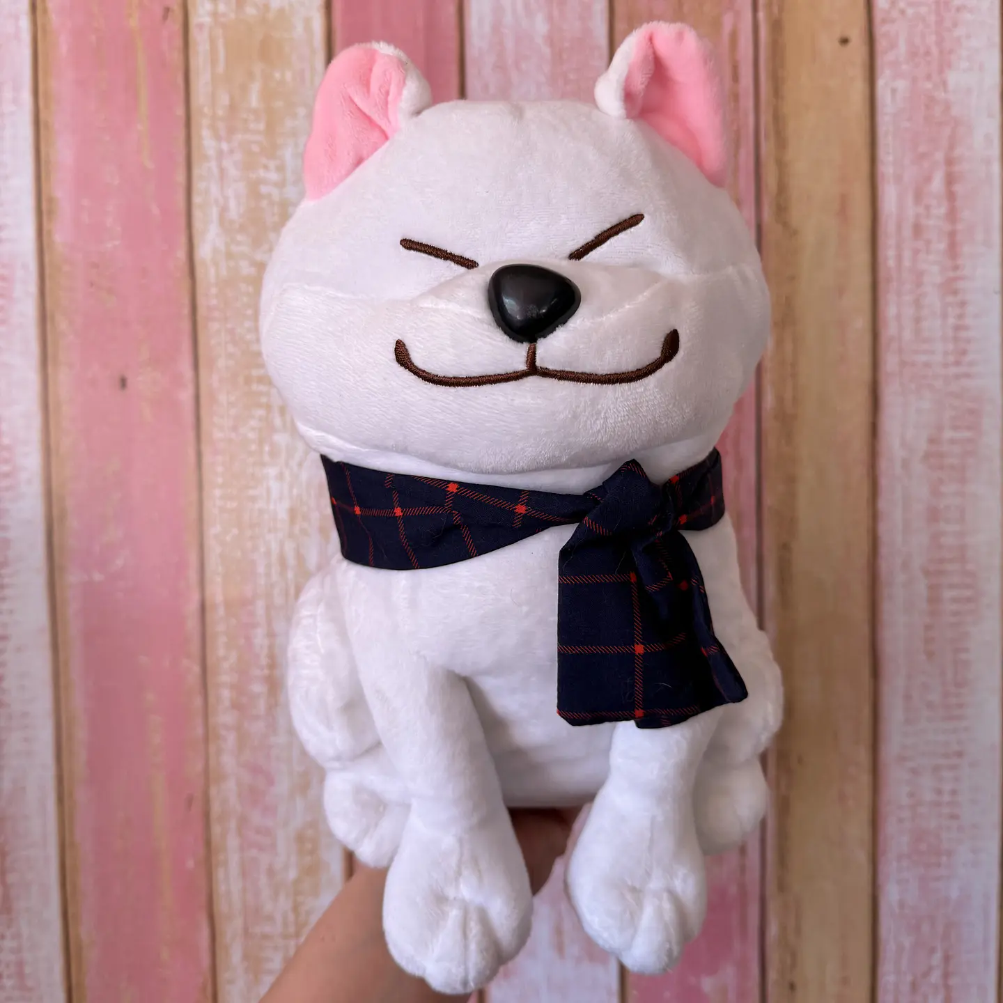 Peluche Shiba Inu Blanco con Bufanda – 30 cm 1