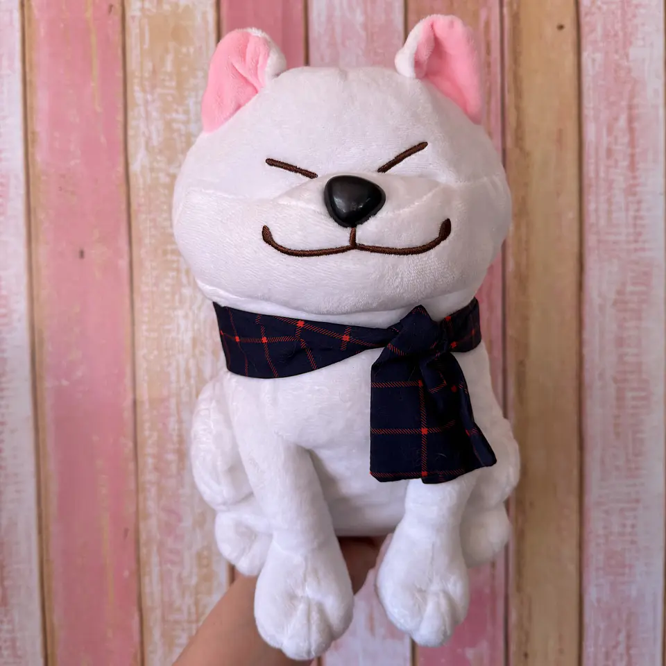 Peluche Shiba Inu Blanco con Bufanda – 30 cm 1