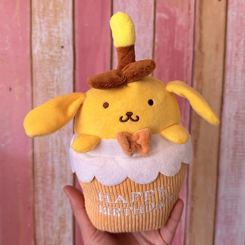 Peluche Pompompurin Cumpleaños con Luz y Sonido