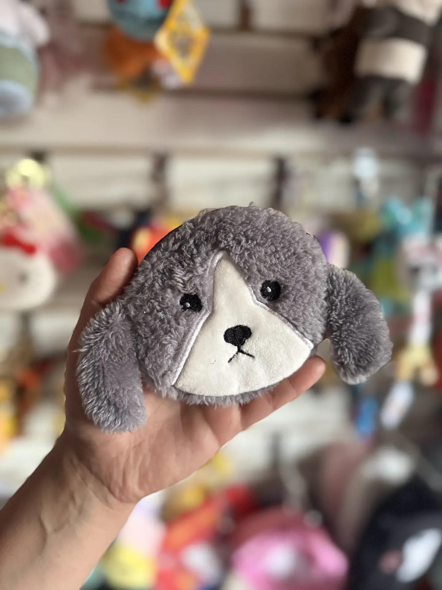 Monedero de Peluche Perrito Gris 1