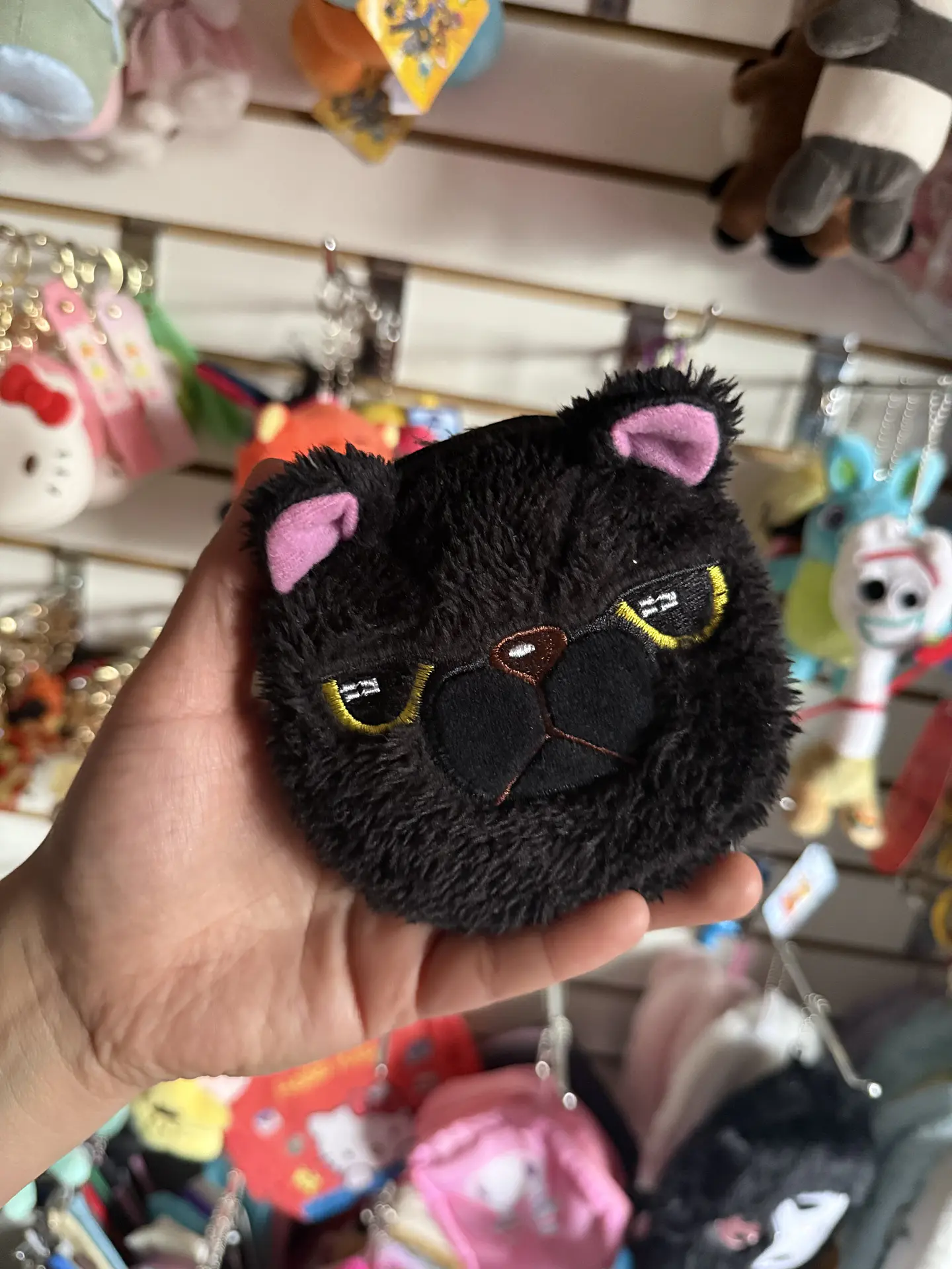 Monedero de Peluche Gato Negro Enojado 1