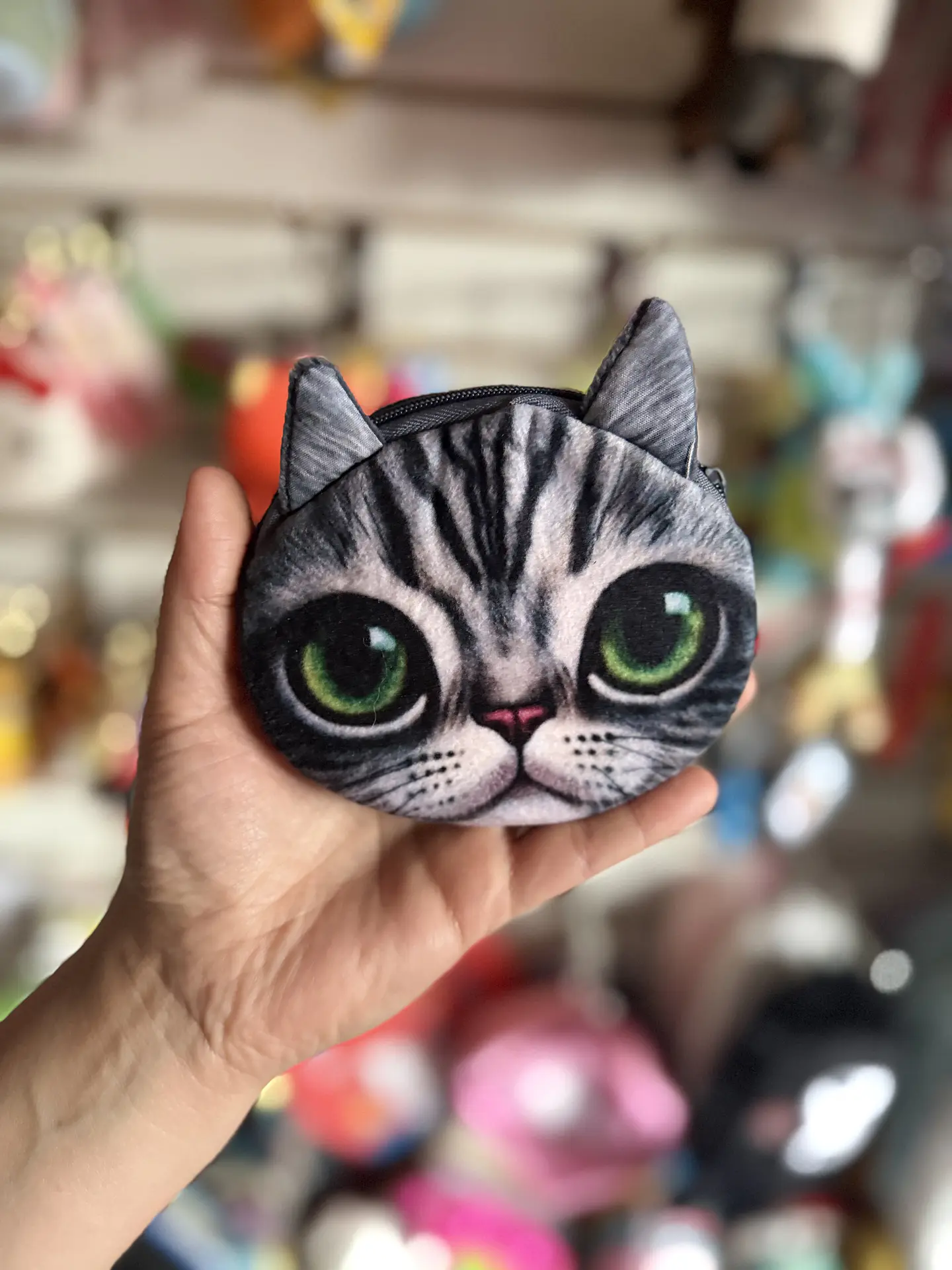 Monedero de Peluche Gatito Atigrado – Ojos Verdes II 1