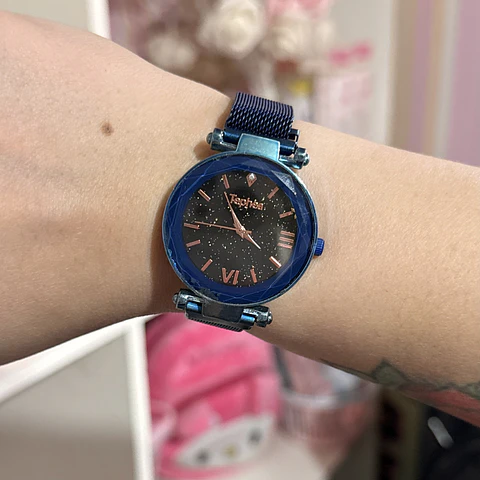 Reloj de Pulsera Azul Metálico – Elegante