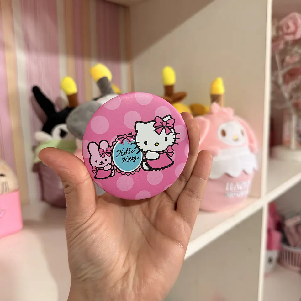 Espejo Doble Compacto Hello Kitty – Rosado con Lunares 1