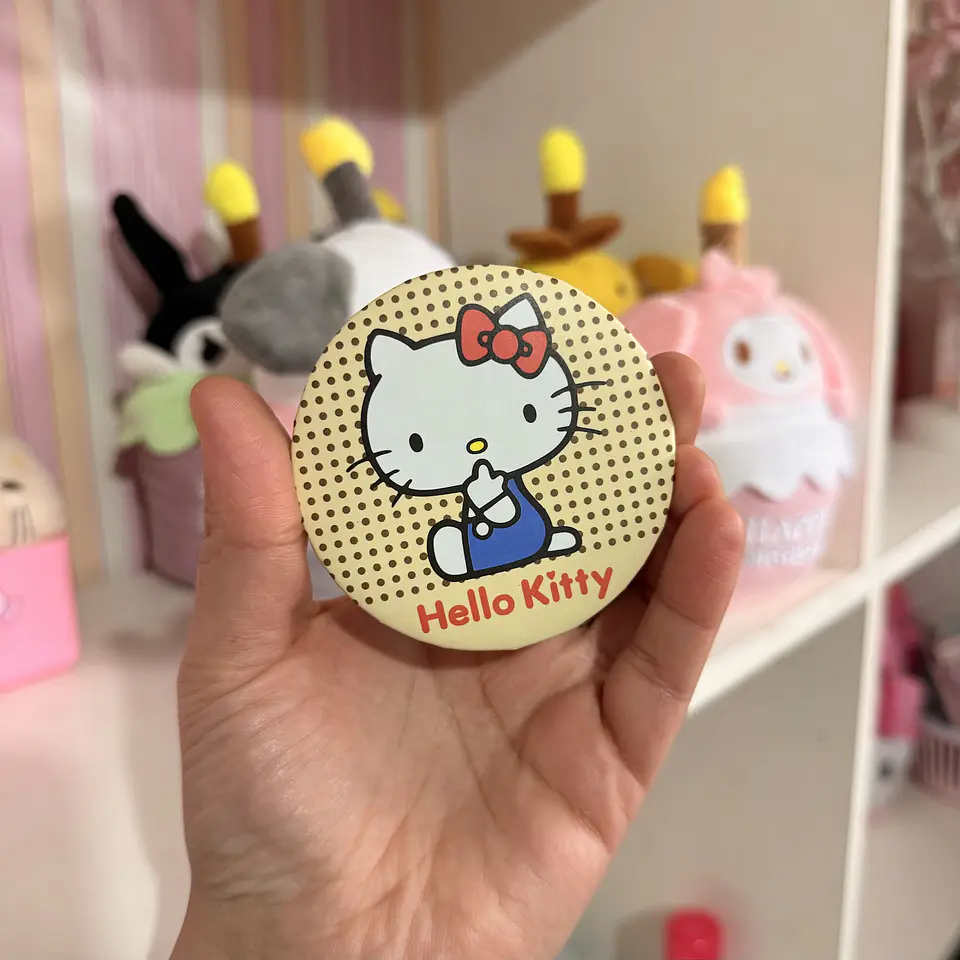 Espejo Doble Compacto Hello Kitty – Beige con Lunares 1