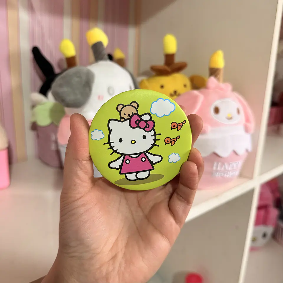 Espejo Doble Compacto Hello Kitty – Verde con Osito 1