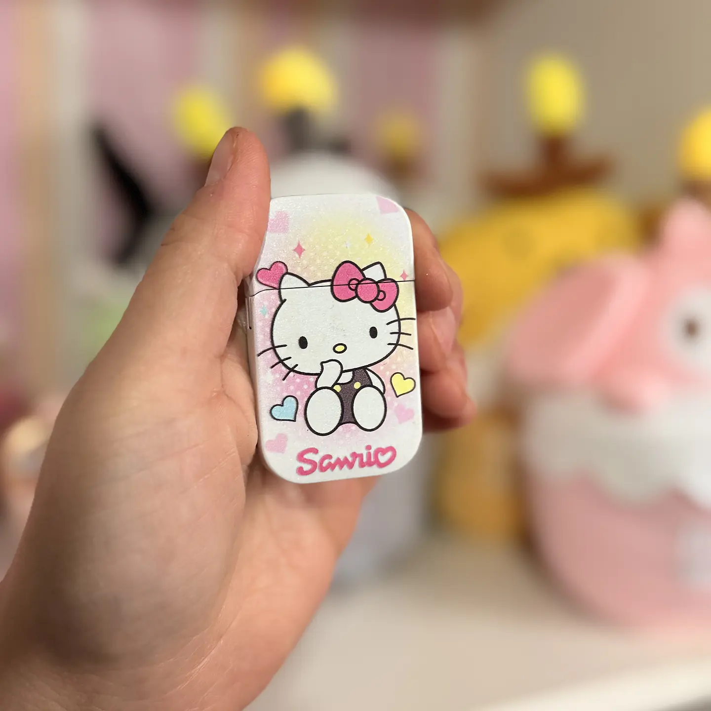 Encendedor Recargable Hello Kitty – Flama Rosada | Diseño Corazones 1