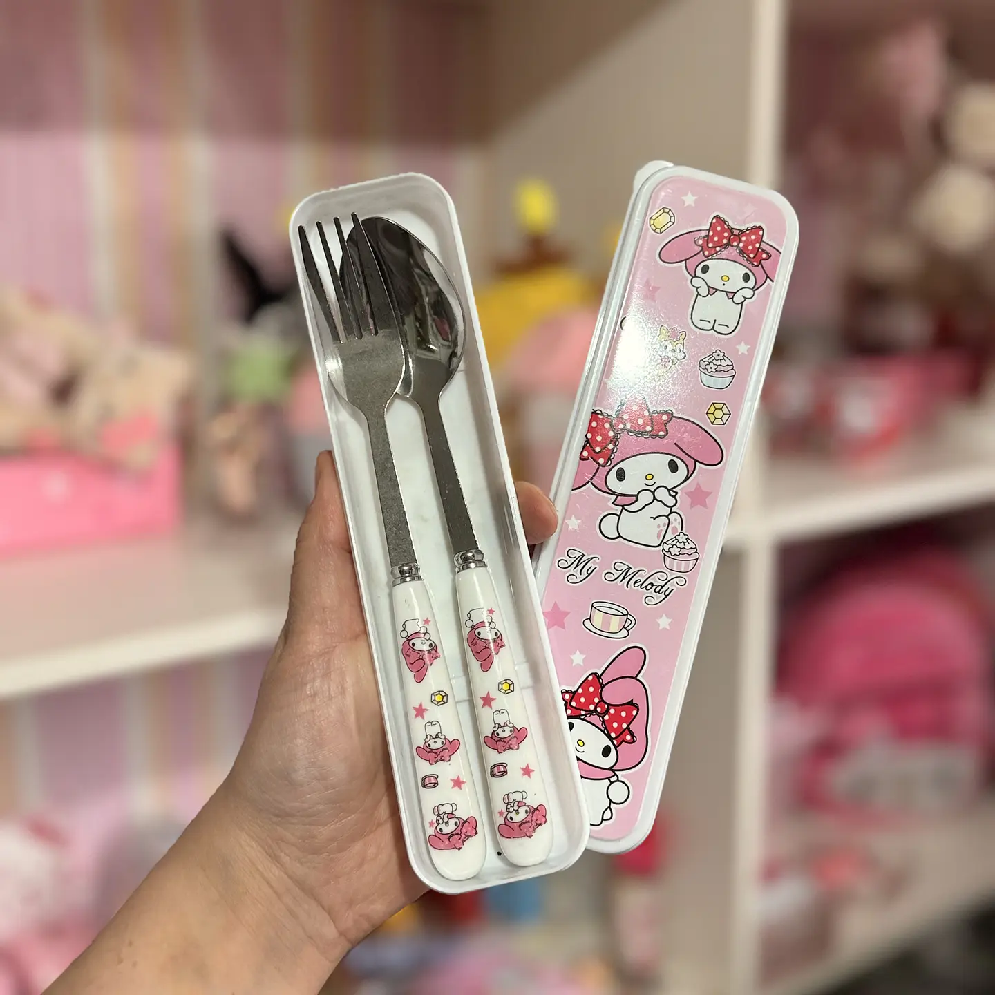 Set de Cubiertos My Melody Sanrio – Cuchara y Tenedor con Estuche 1