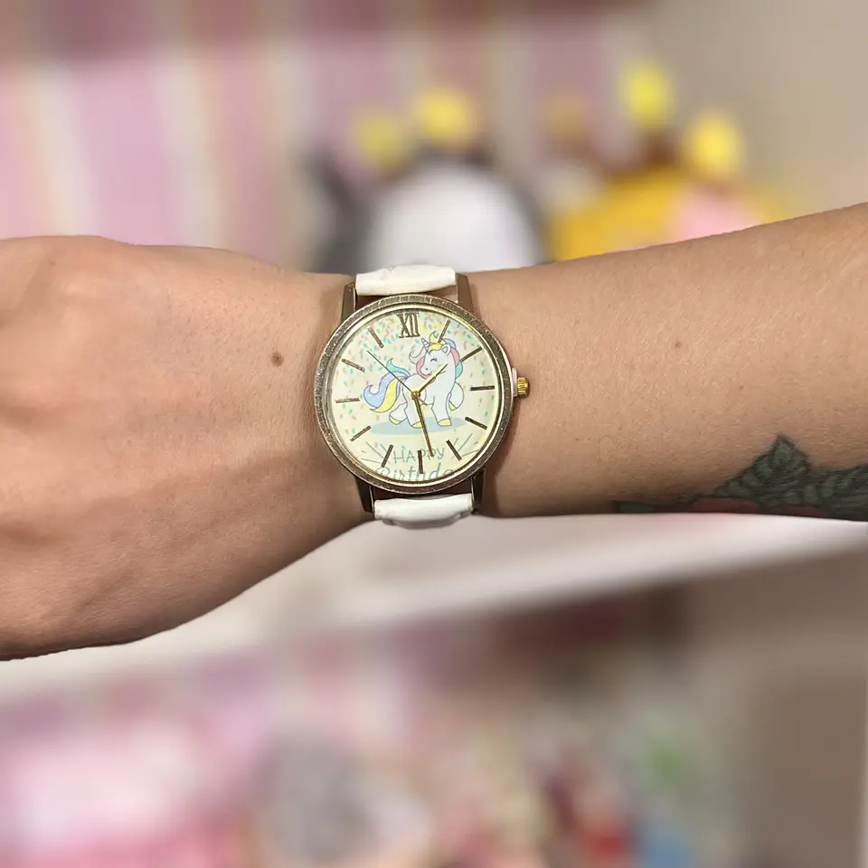 Reloj de Pulsera Unicornio – Correa Blanca 1