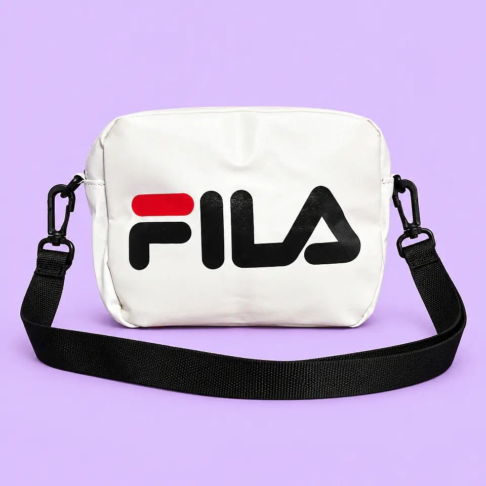 Cartera FILA Blanca con Correa Negra 1