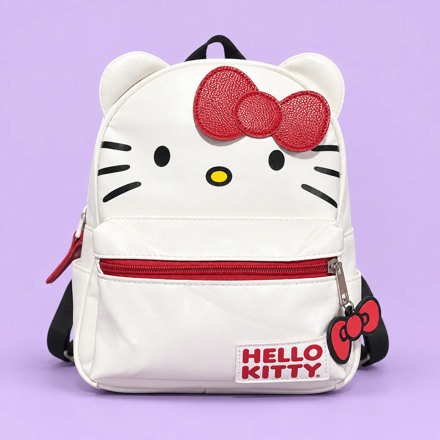  Mochila Hello Kitty Blanca con Lazo Rojo 1