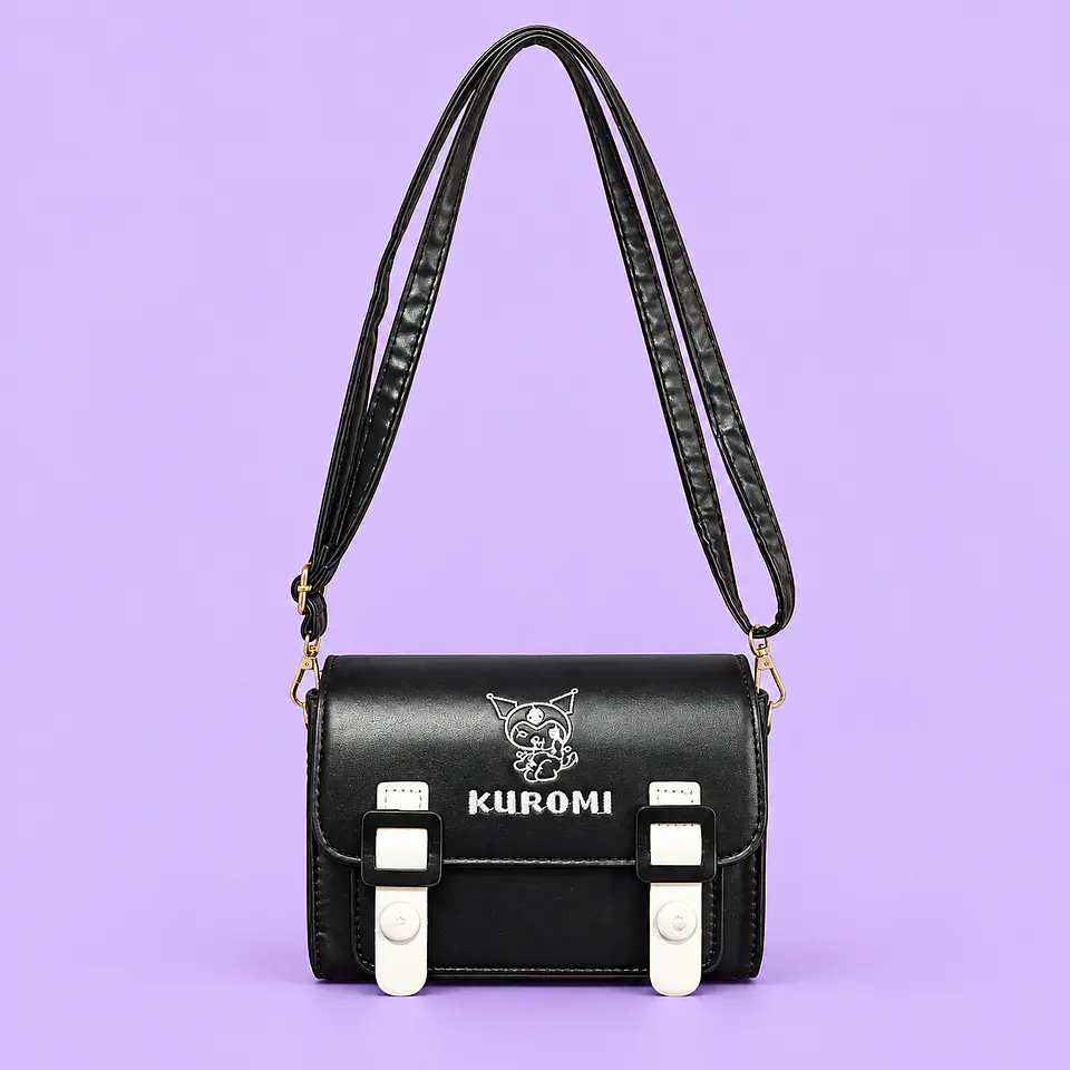 Cartera Kuromi Negra estilo Crossbody 1