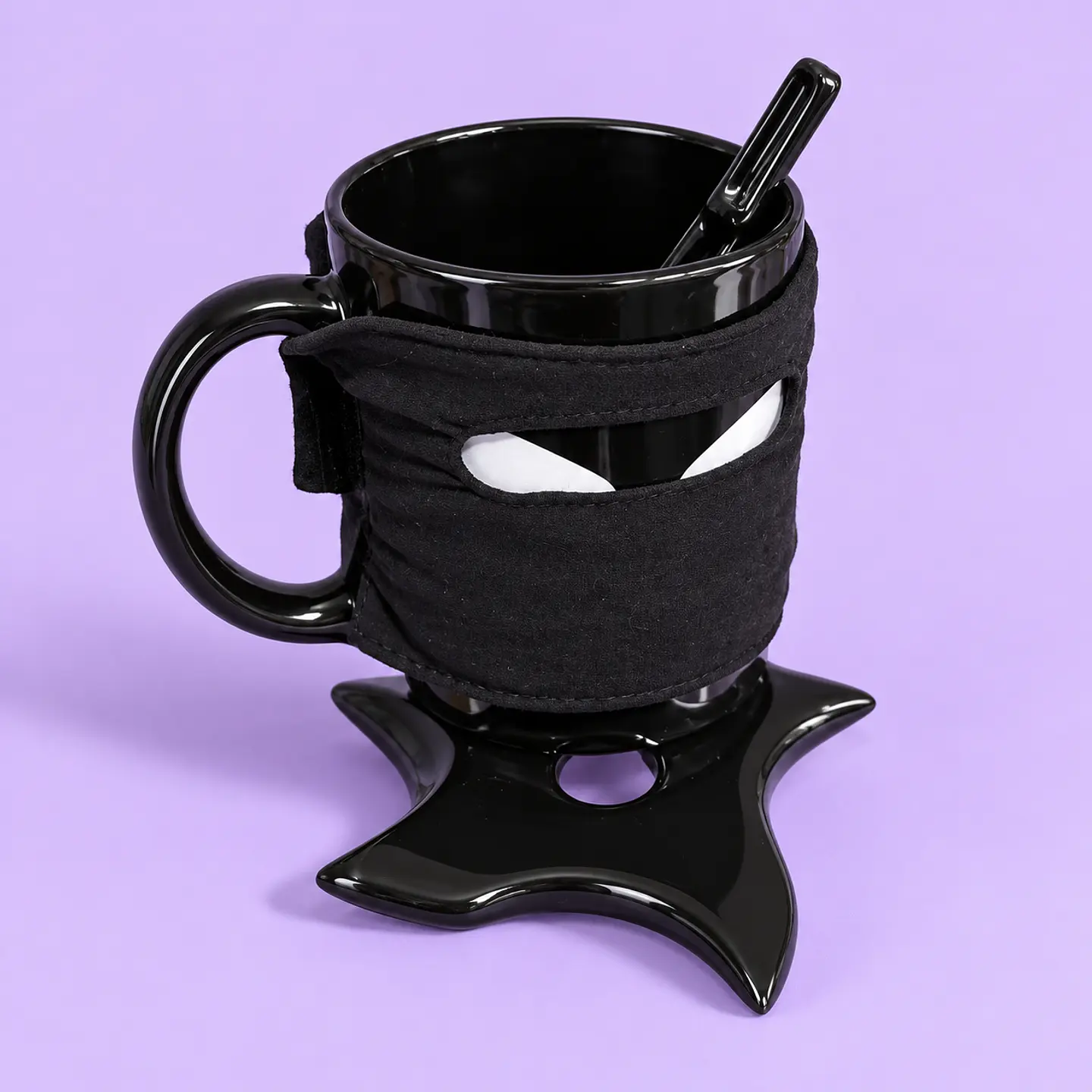 Tazón Ninja con Antifaz + Cuchara y Posavasos Shuriken 2