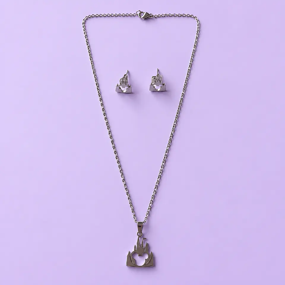 Conjunto Collar + Aros Castillo Mickey 1