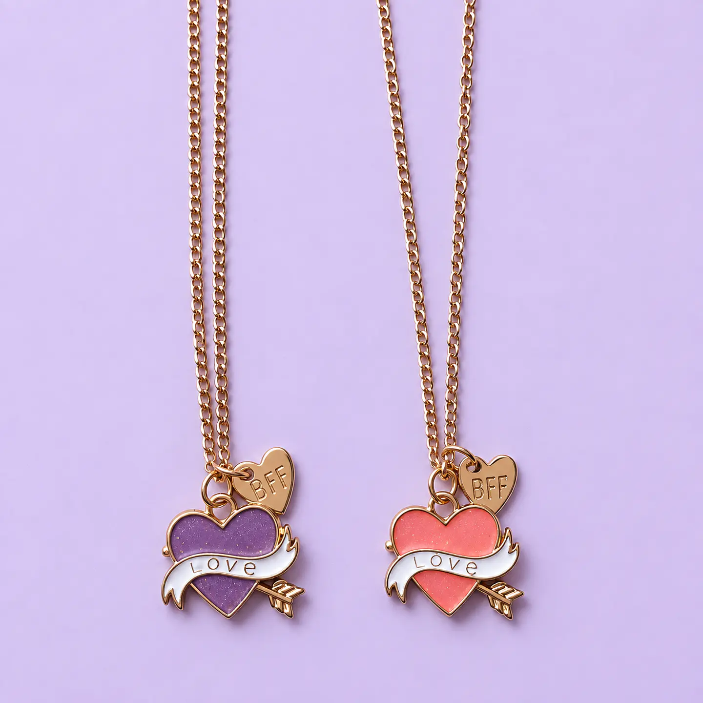 Set 2 Collares BFF Corazón LOVE – Mejores Amigas 1