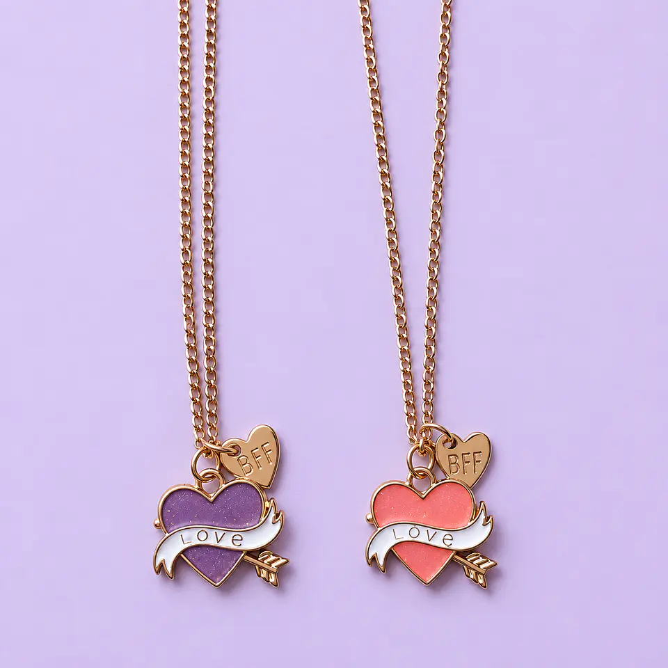 Set 2 Collares BFF Corazón LOVE – Mejores Amigas 1