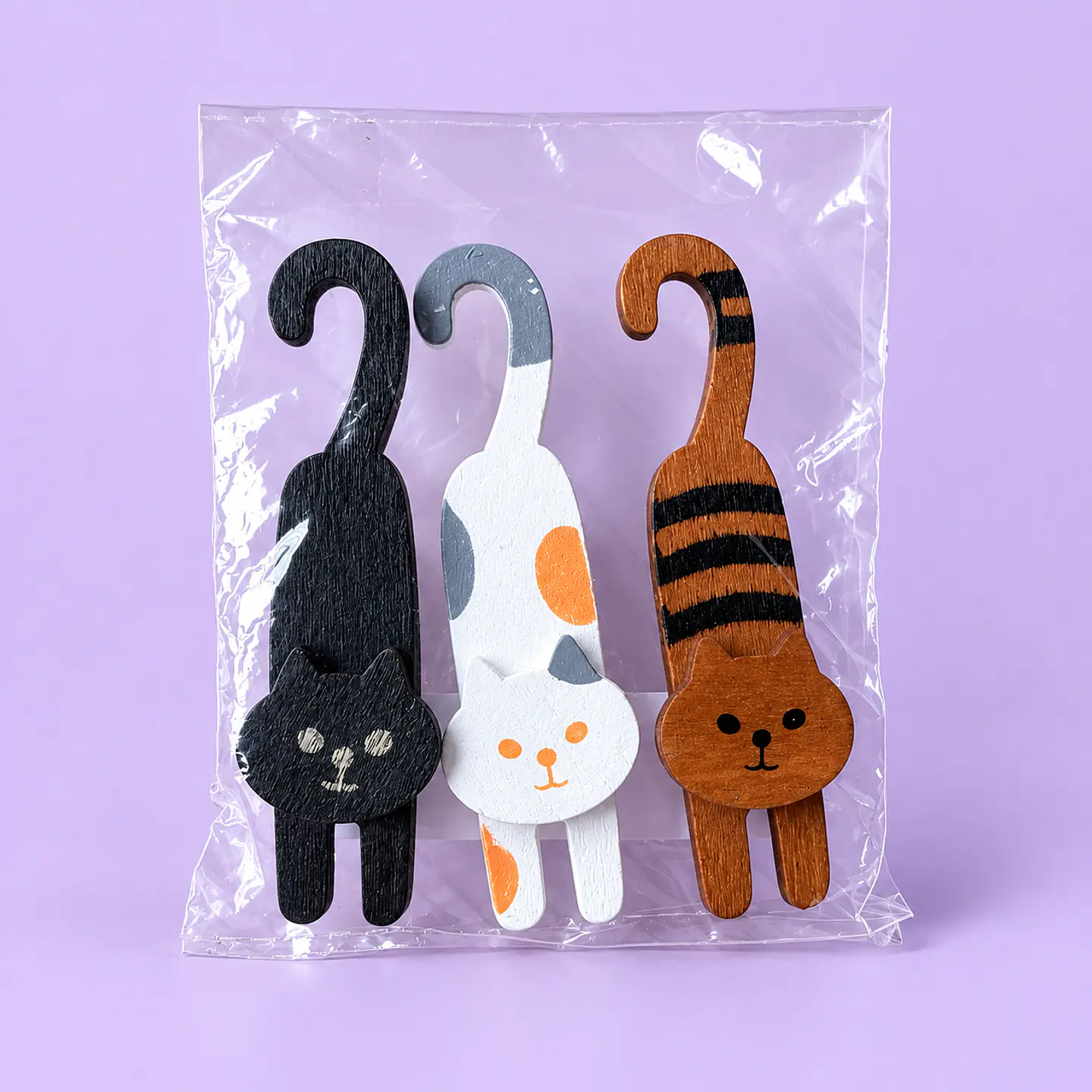 Set 3 Pinzas Gatitos para Colgar Fotos – Madera 1