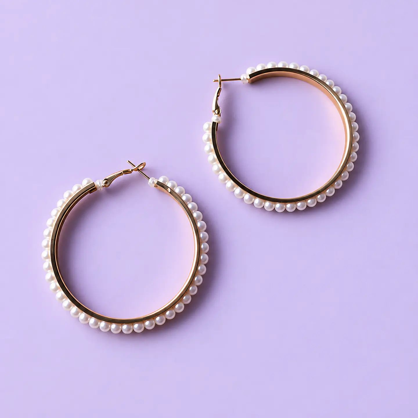 Aros Argolla Dorados con Perlas 1