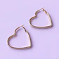 Aros Argolla Corazón Dorados con Brillo - Miniatura 1