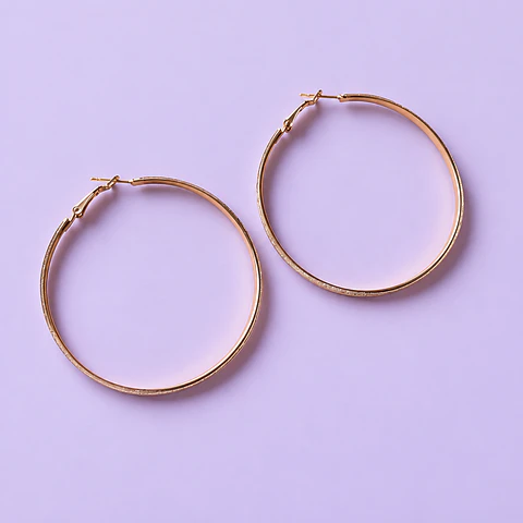 Aros Argolla Dorados con Brillo