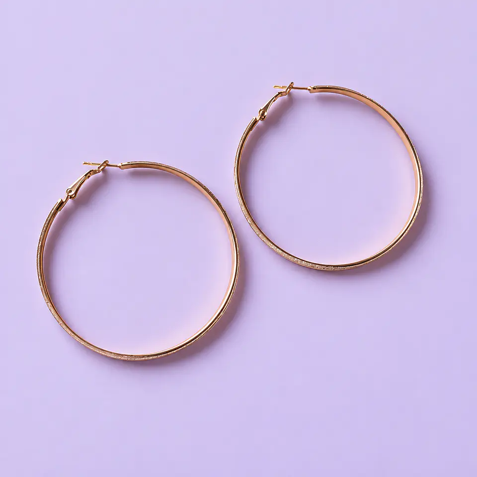 Aros Argolla Dorados con Brillo 2
