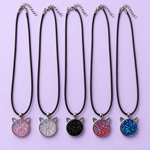 Collar Gatito con Cristales – Colores a Elección