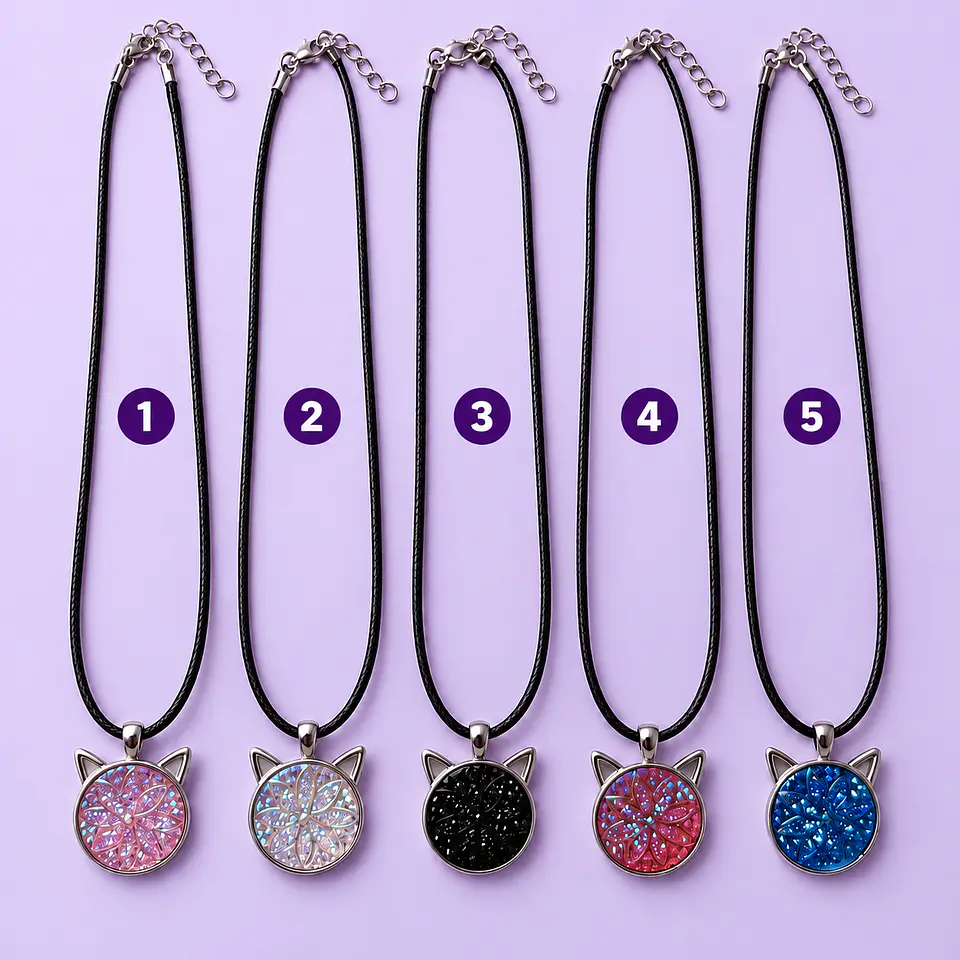 Collar Gatito con Cristales – Colores a Elección 2