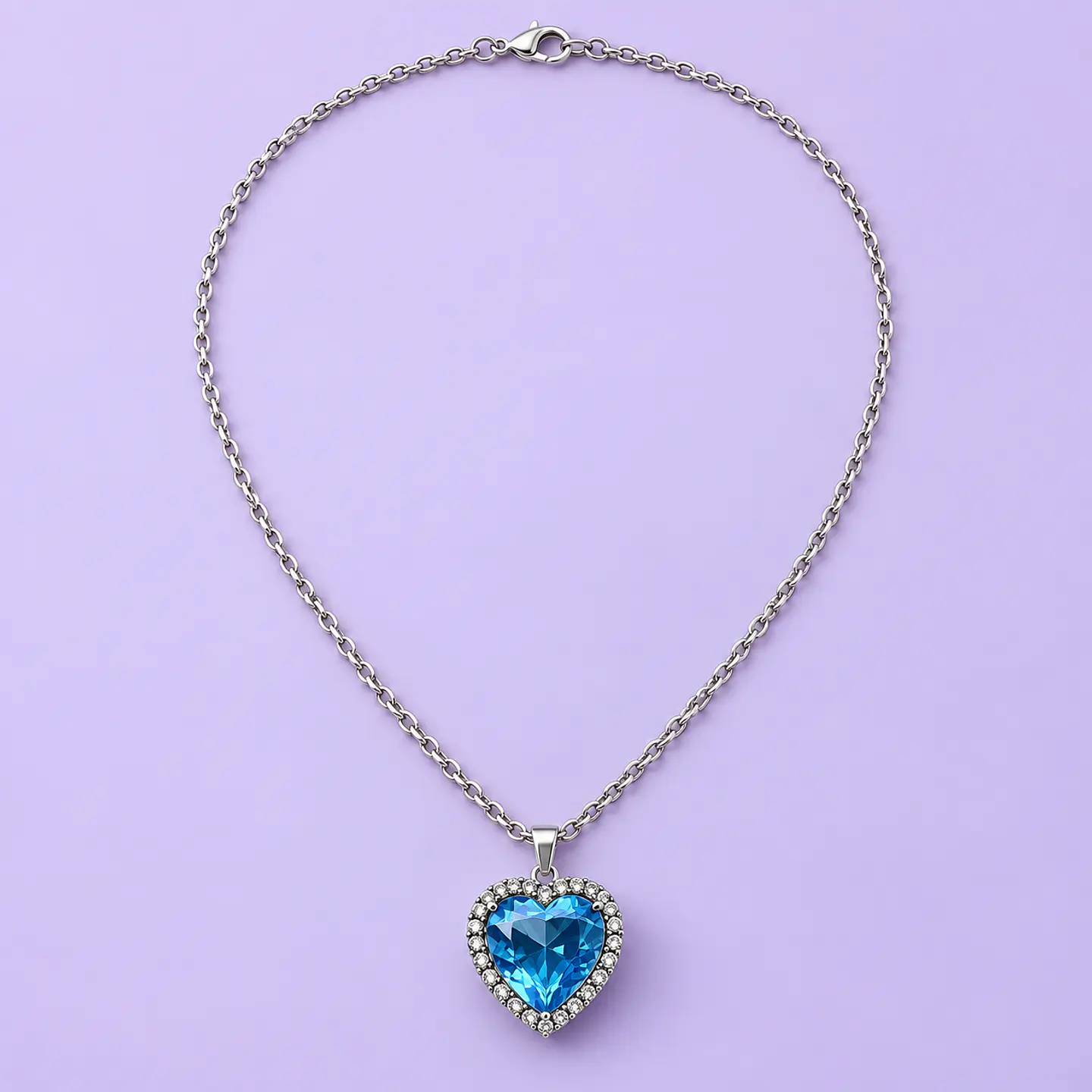 Collar Frozen Corazón Azul con Cristales 1