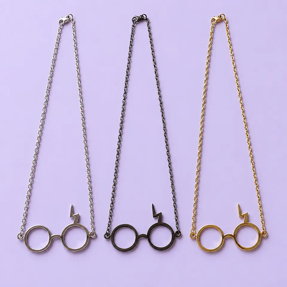 Collar Harry Potter – Anteojos y Cicatriz 1