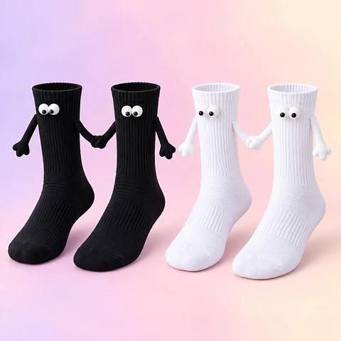Calcetines con Manitos Magnéticas – Negro y Blanco