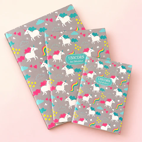Set de 3 Cuadernos de Unicornio