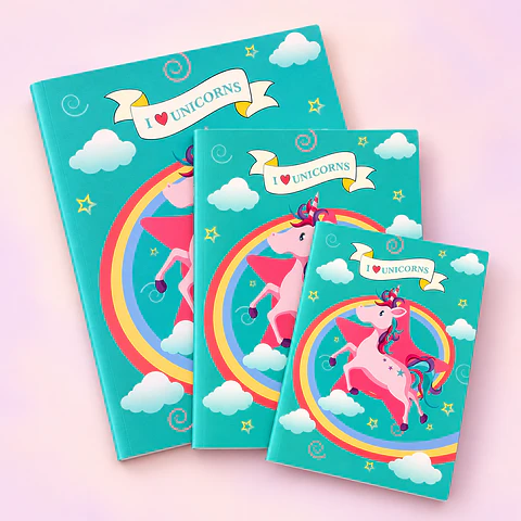 Set de 3 Cuadernos de Unicornio – Arcoíris