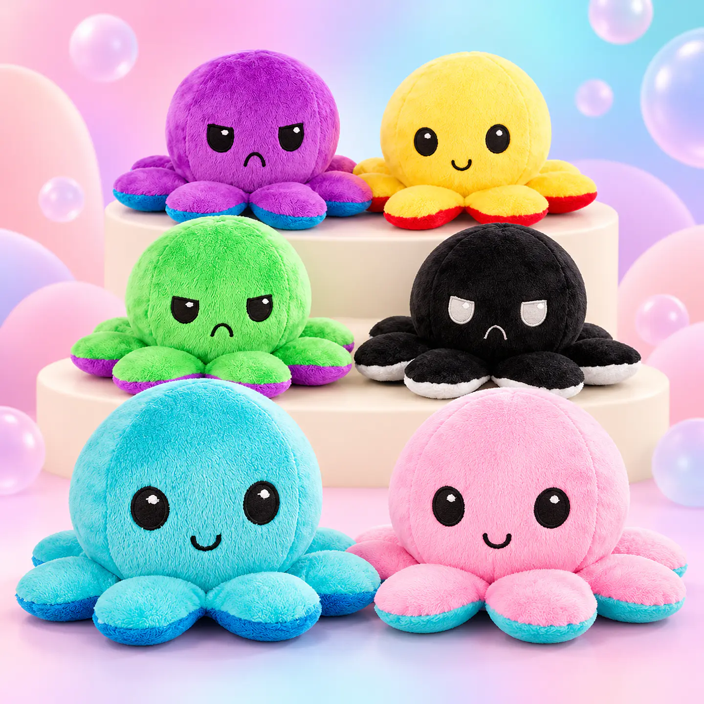 Peluche Pulpo Reversible de Emociones  1