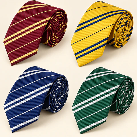Corbata Inspirada en Casas Hogwarts – Diseño a Rayas
