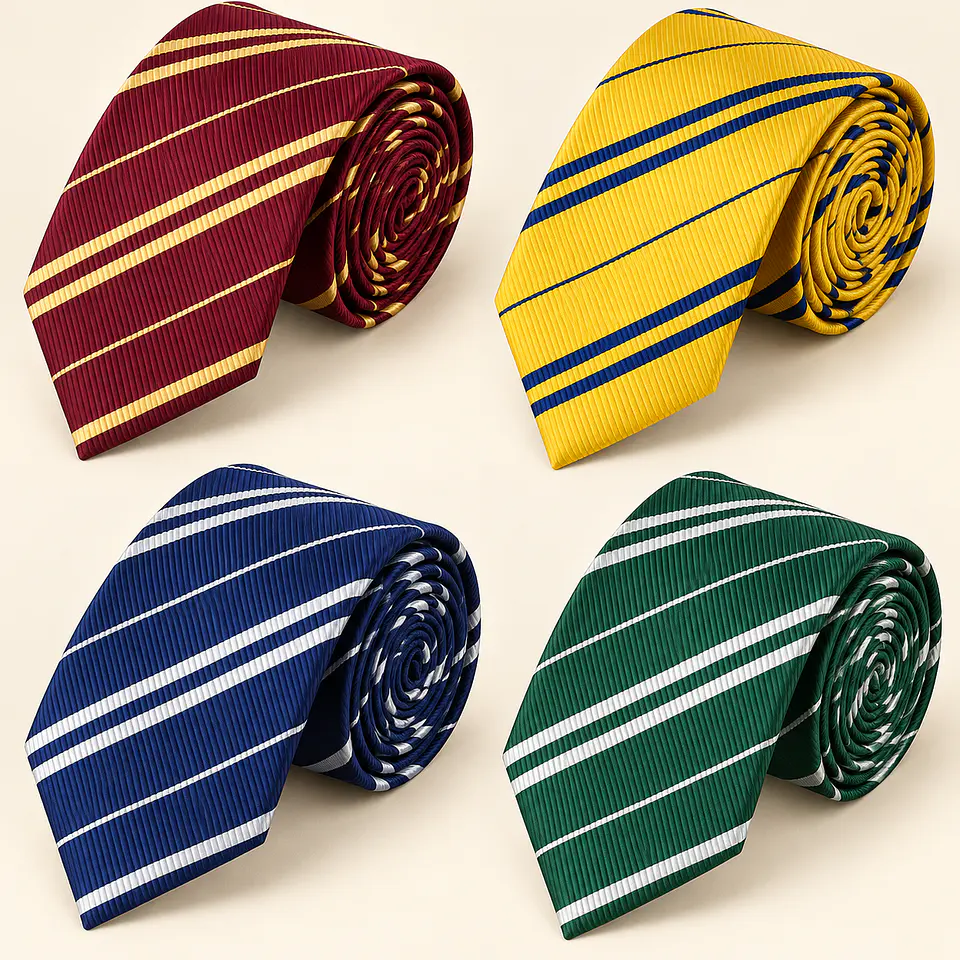 Corbata Inspirada en Casas Hogwarts – Diseño a Rayas 1