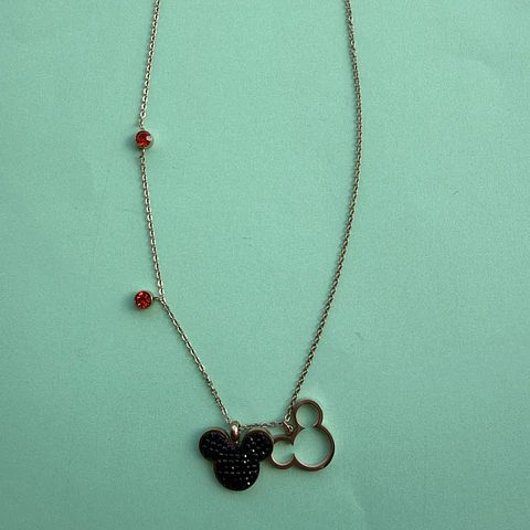 Collar Mickey Mouse con Dijes y Cristales Rojos – Disney