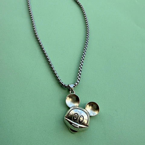  Collar Mickey Mouse Metálico Plateado – Disney