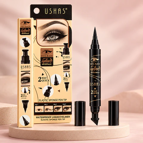 Delineador de Ojos Doble Punta doble Way Quick Waterproof – Negro