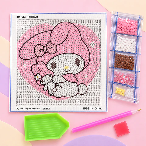 Kit de Pintura con Diamantes My Melody – Diamond Painting 15 × 15 cm